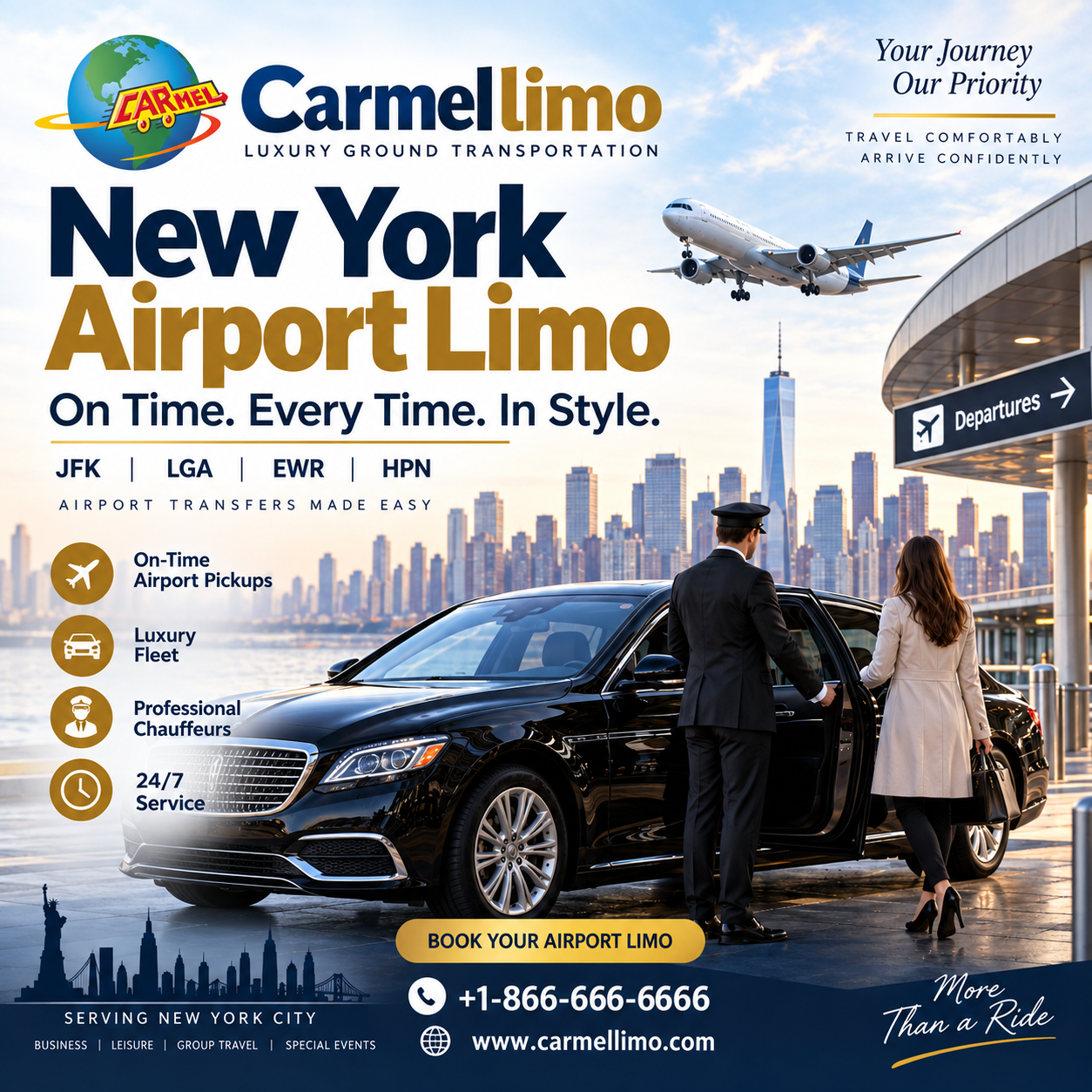 NY Airport Limo Service – Reliable Airport Transportation in New York Carmellimo