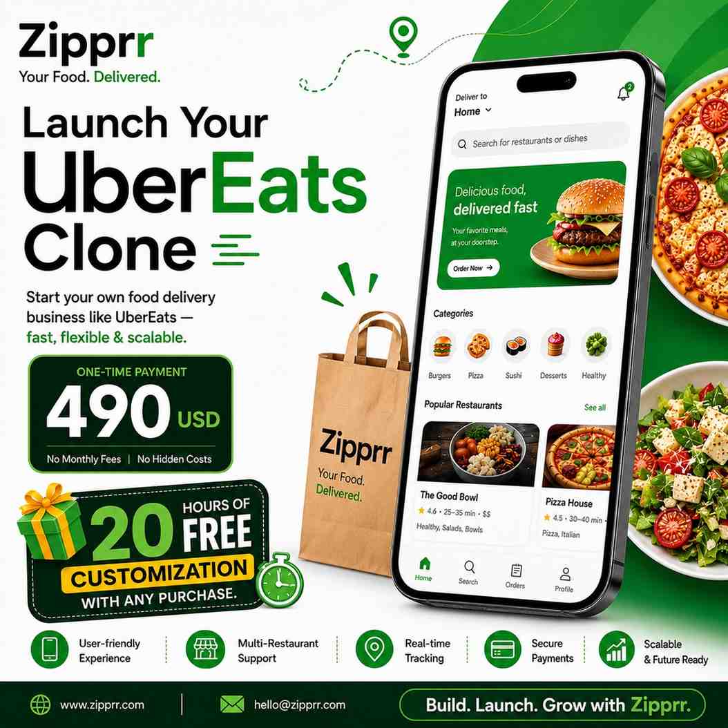 How do you launch a food delivery app like UberEats, DoorDash or Grubhub? Start with Zipprr's UberEats clone script.