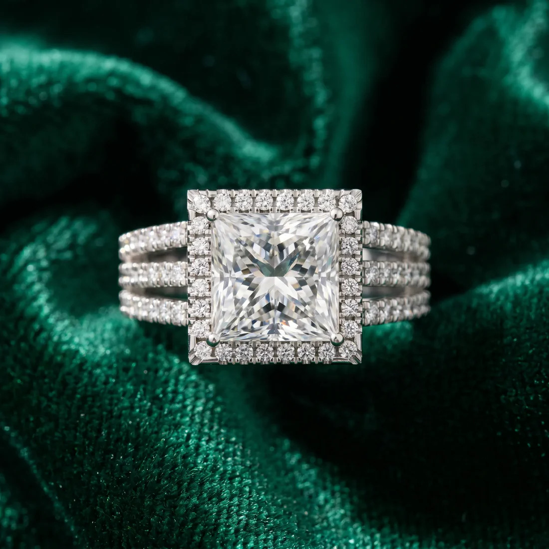 Propose in Style – Buy Princess Halo Diamond Ring Now
