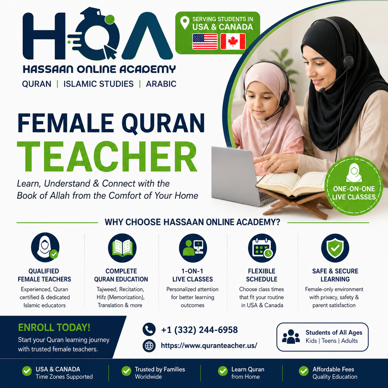 Learn Quran with Experienced Female Quran Teacher in USA