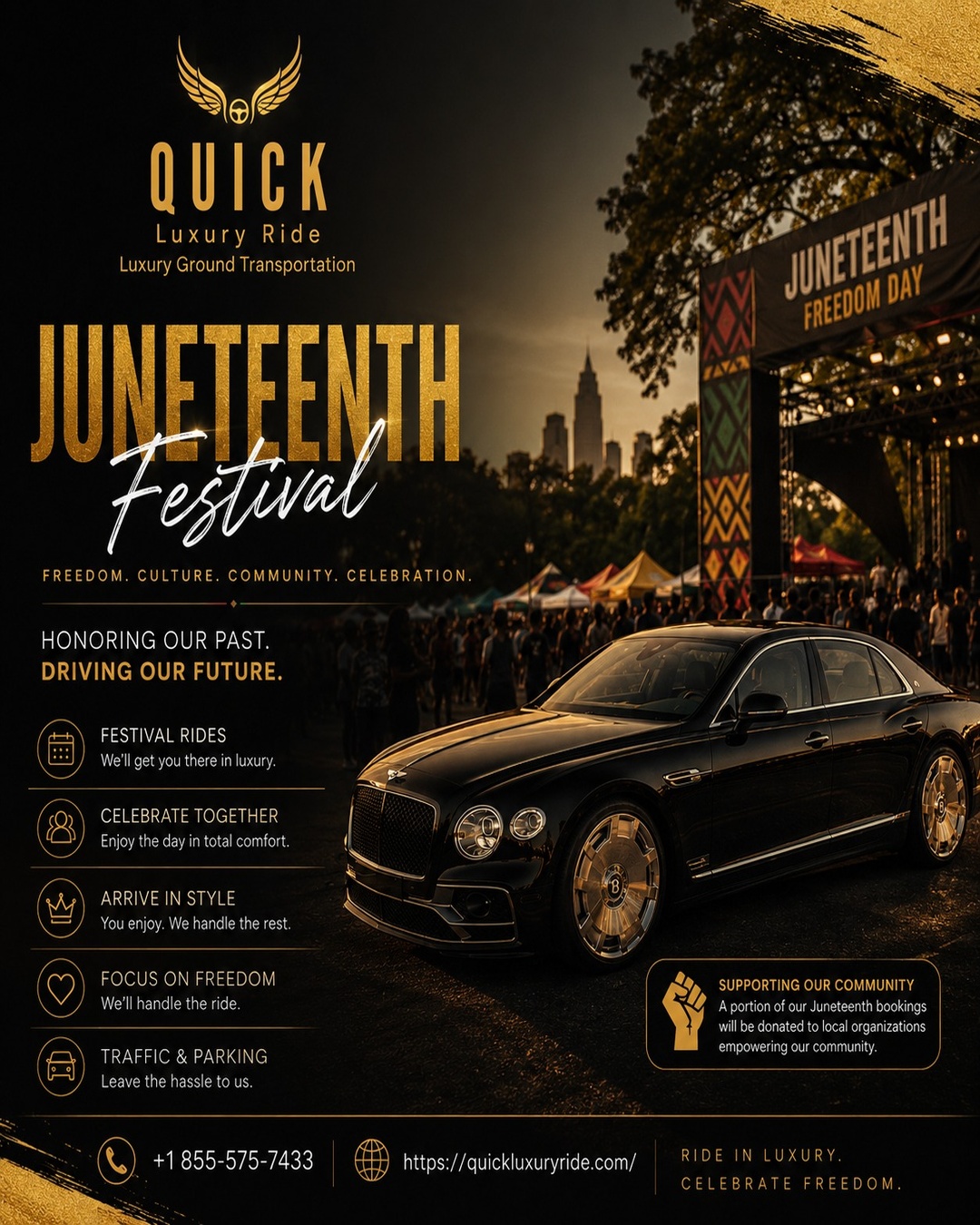 JUNETEENTH FESTIVAL LUXURY TRANSPORTATION - 18555Qlride